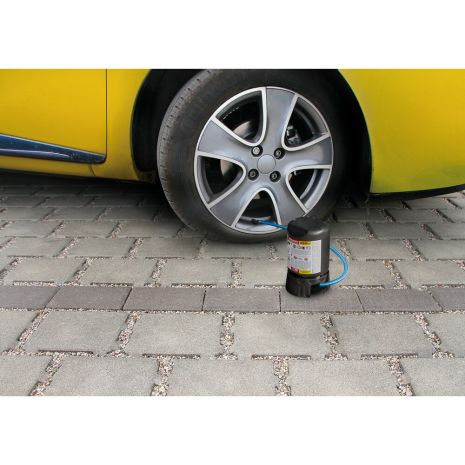 Κομπρεσέρ Ελαστικών 12V 450ml με υγρό επισκευής 450ml Μανόμετρο ΚΑΙ Μετρητή Πίεσης Auto Moto Tyres 