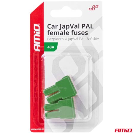 ΑΣΦΑΛΕΙΕΣ JapVal PAL ΘΗΛΥΚΕΣ 40A ΣΕ ΠΡΑΣΙΝΟ ΧΡΩΜΑ AMIO - 2 Τεμ. Auto Moto Tyres 