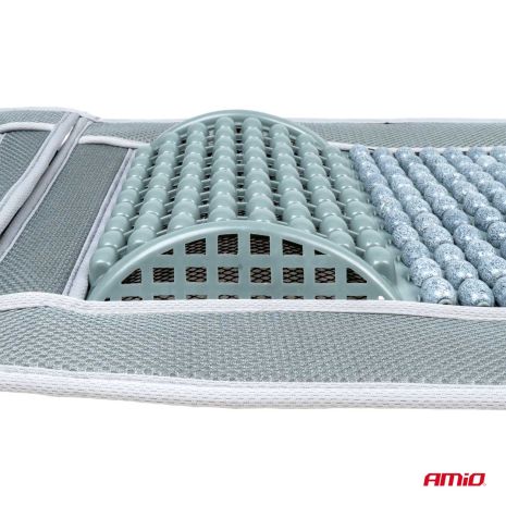 ΠΛΑΤΟΚΑΘΙΣΜΑ ΜΕ ΧΑΝΤΡΕΣ ΚΑΙ ΜΑΞΙΛΑΡΑΚΙ ΜΕΣΗΣ ΠΟΛΥΕΣΤΕΡΙΚΟ ΥΦΑΣΜΑ 97x44cm ΓΚΡΙ  AMIO - 1 Τεμ. Auto Moto Tyres 