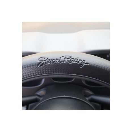 ΚΑΛΥΜΜΑ ΤΙΜΟΝΙΟΥ ΦΟΡΕΤΟ ΜΑΥΡΟ ΟΙΚΟΛΟΓΙΚΟ ΔΕΡΜΑ CARBON LOOK ΜΕ ΦΑΡΔΟΣ 80mm 37-39cm SIMONI RACING  - 1 τεμ. Auto Moto Tyres 