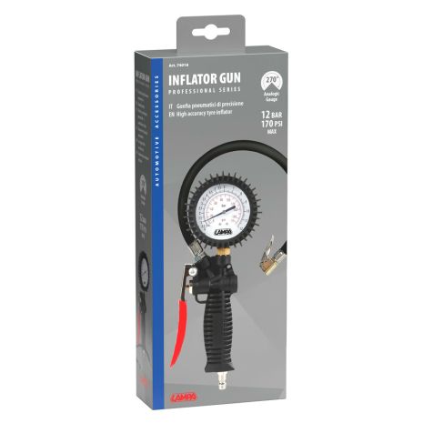 ΜΕΤΡΗΤΗΣ ΠΙΕΣΗΣ ΕΛΑΣΤΙΚΩΝ ΜΕ ΜΑΝΟΜΕΤΡΟ ΑΝΑΛΟΓΙΚΟΣ ΜΕ ΥΠΟΔΟΧΗ ΓΙΑ ΑΕΡΟΣΥΜΠΙΕΣΤΗ (max 12 BAR/170 PSI) LAMPA -  1 Τεμ. Auto Moto Tyres 