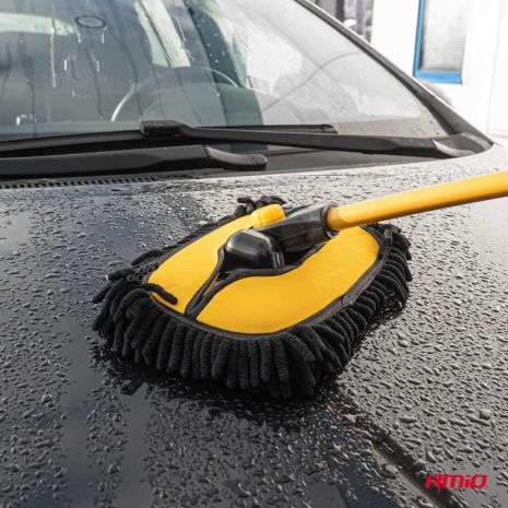 ΒΟΥΡΤΣΑ ΚΑΘΑΡΙΣΜΟΥ ΜΕ ΤΗΛΕΣΚΟΠΙΚΟ ΚΟΝΤΑΡΙ 46-100cm & 3 ΠΑΝΑΚΙΑ ΚΑΘΑΡΙΣΜΟΥ ΜΙΚΡΟΦΙΜΠΡΑ  ΑΜΙΟ - 1 ΤΕΜ. Auto Moto Tyres 