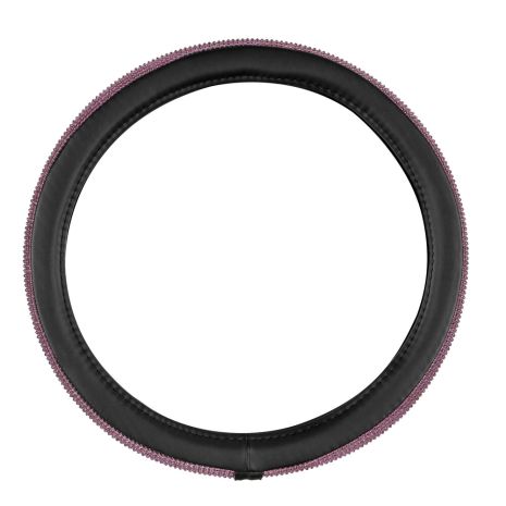 ΚΑΛΥΜΜΑ ΤΙΜΟΝΙΟΥ DIAMONDS PINK (S) 35/37cm ΣΥΝΘΕΤΙΚΟ ΔΕΡΜΑ SKEENTEX ΜΑΥΡΟ/POZ LAMPA  - 1 ΤΕΜ. Auto Moto Tyres 