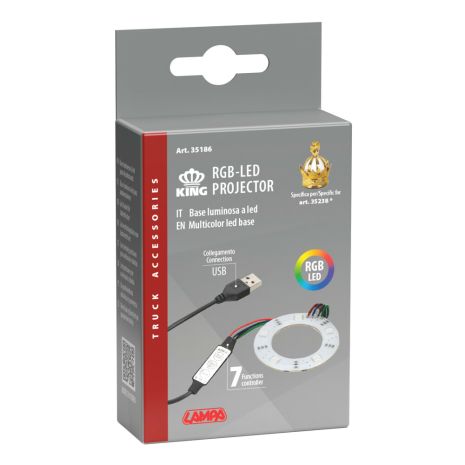 ΒΑΣΗ ΦΩΤΙΖΟΜΕΝΗ ΑΡΩΜΑΤΙΚΟΥ KING RGB LED ΜΕ ΚΑΛΩΔΙΟ ΦΟΡΤΙΣΗΣ USB 5V/140cm (ΜΟΝΟ ΓΙΑ L3523.8 ΓΙΑΣΕΜΙ) LAMPA  - 1 ΤΕΜ. Auto Moto Tyres 