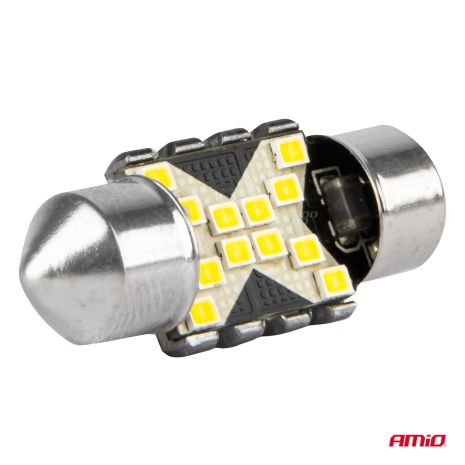 ΛΑΜΠΑΚΙΑ ΠΛΑΦΟΝΙΕΡΑΣ 31mm 12/24V C5W 5500K 12xSMD 2016 CAN-BUS FESTOON (ΛΕΥΚΟ) ΑΜΙΟ - 2 ΤΕΜ. Auto Moto Tyres 