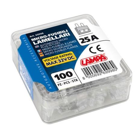 ΑΣΦΑΛΕΙΕΣ MICRO 25Amp 12/32V ΣΕ ΚΟΥΤΑΚΙ 100ΤΕΜ. Auto Moto Tyres 