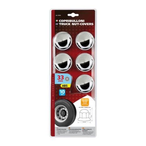 ΚΑΠΑΚΙΑ ΠΑΞΙΜΑΔΙΩΝ / ΜΠΟΥΛΟΝΙΩΝ ΦΟΡΤΗΓΟΥ ΠΛΑΣΤΙΚΑ ΧΡΩΜΙΟΥ 33mm 10ΤΕΜ. Auto Moto Tyres 