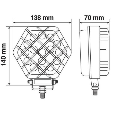 ΠΡΟΒΟΛΕΑΣ ΕΡΓΑΣΙΑΣ WL-22 16LED 52W 2400lm 9-32V (138 x 140 x 70 mm) ΚΑΡΦΙ -1 ΤΕΜ. Auto Moto Tyres 