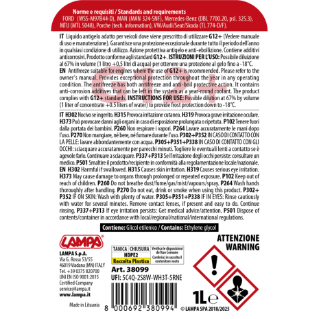 ΑΝΤΙΨΥΚΤΙΚΟ SUPERIOR-RED G12+ -4°C>-37°C 1000ml ΣΥΜΠΥΚΝΩΜΕΝΟ (ΠΑΡΑΦΛΟΥ) Auto Moto Tyres 