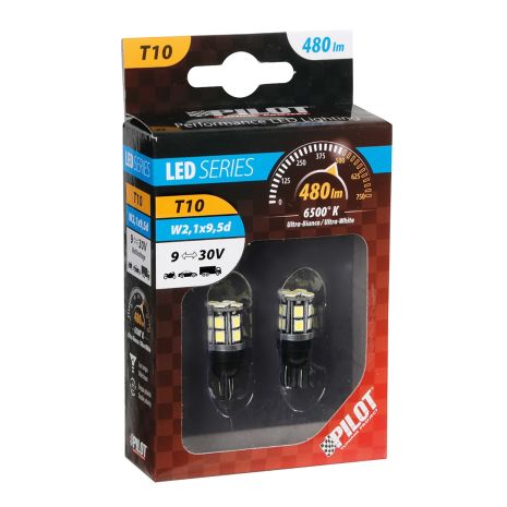 T10 9-30V W2,1x9,5d 6.500K 480lm 15SMD LED ΛΕΥΚΟ (ΚΑΡΦΩΤΟ-ΔΙΠΛΗΣ ΠΟΛΙΚΟΤΗΤΑΣ) 2ΤΕΜ. Auto Moto Tyres 
