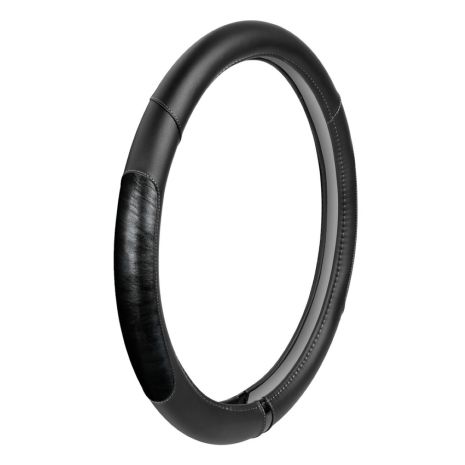 ΚΑΛΥΜΜΑ ΤΙΜΟΝΙΟΥ ΦΟΡΤΗΓΟΥ PEARL BLACK ΔΕΡΜΑΤΙΝΗ ΜΑΥΡΟ (M) 44-46cm ΟΙΚΟΛΟΓΙΚΟ ΚΑΙ ΑΟΣΜΟ Auto Moto Tyres 