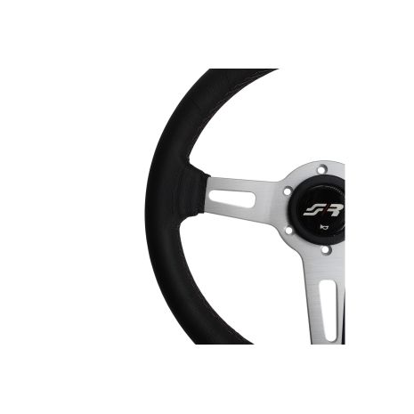 ΤΙΜΟΝΙ EPOCA ΜΑΥΡΟ/ΧΡΩΜΙΟ ΔΕΡΜΑΤΙΝΟ ΤΡΙΑΚΤΙΝΟ ΔΙΑΜΕΤΡΟΣ 350mm SIMONI RACING  - 1 τεμ. Auto Moto Tyres 