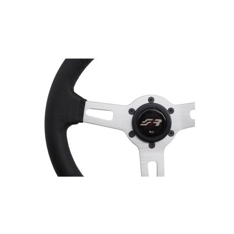 ΤΙΜΟΝΙ EPOCA ΜΑΥΡΟ/ΧΡΩΜΙΟ ΔΕΡΜΑΤΙΝΟ ΤΡΙΑΚΤΙΝΟ ΔΙΑΜΕΤΡΟΣ 350mm SIMONI RACING  - 1 τεμ. Auto Moto Tyres 