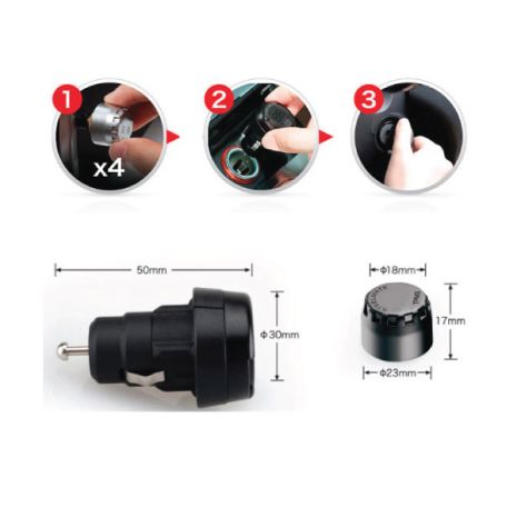 ΑΣΥΡΜΑΤΗ ΣΥΣΚΕΥΗ ΕΝΔΕΙΞΗΣ ΠΙΕΣΗΣ ΚΑΙ ΘΕΡΜΟΚΡΑΣΙΑΣ ΕΛΑΣΤΙΚΩΝ ΑΥΤΟΚΙΝΗΤΟΥ STEELMATE - 1 τεμ. Auto Moto Tyres 