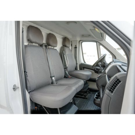 ΚΑΛΥΜΜΑΤΑ ΚΑΘΙΣΜΑΤΩΝ ΚΑΙ ΠΡΟΣΚΕΦΑΛΑ ΓΙΑ 3 ΣΕΙΡΕΣ ΘΕΣΕΩΝ ΣΕ ΓΚΡΙ ΣΚΟΥΡΟ ΧΡΩΜΑ SEDILI SET MEDIUM / LARGE LAMPA - 1 ΤΕΜ. Auto Moto Tyres 