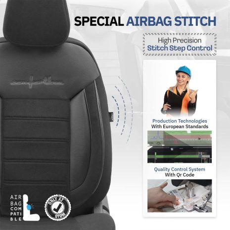 ΚΑΛΥΜΜΑΤΑ ΚΑΘΙΣΜΑΤΩΝ OTOM COMFORTLINE 209 ΜΑΥΡΟ ΥΦΑΣΜΑΤΙΝΟ SET AMIO - 1 σετ. Auto Moto Tyres 