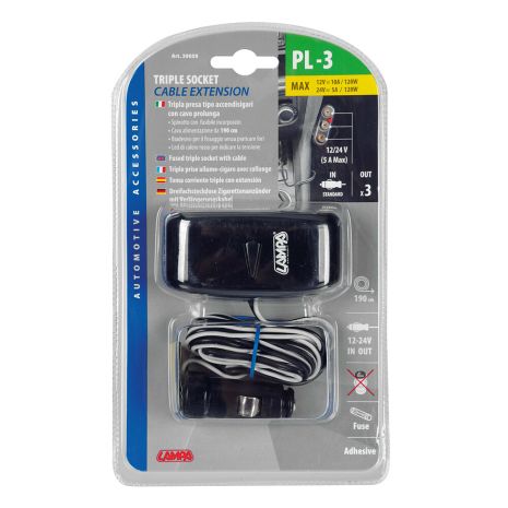 ΑΝΤΑΠΤΟΡΑΣ ΑΝΑΠΤΗΡΑ ΤΡΙΠΛΟΣ 12/24V 5A max Auto Moto Tyres 