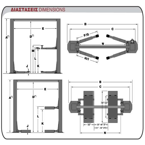 ΑΝΥΨΩΤΙΚΟ ΔΙΚΟΛΩΝΟ BendPak Auto Moto Tyres 