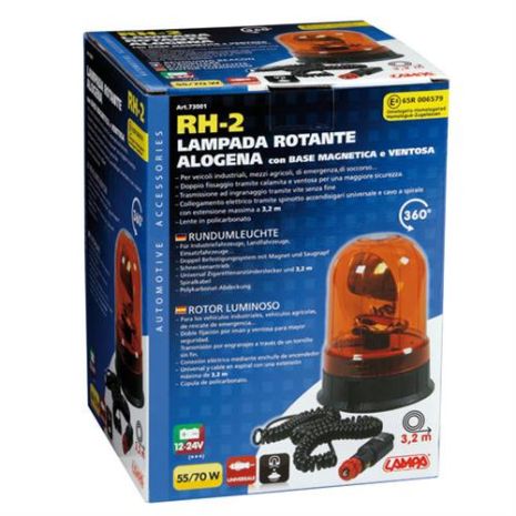 Φάρος RH-2 12V/24V Μαγνητικός με φις αναπτήρα Πορτοκαλί 130x195mm Auto Moto Tyres 