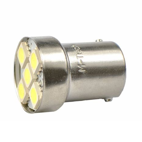 Λάμπα Ba15s (R10W /P21W) 5xSMD 5050 12V Λευκή 2τεμ Auto Moto Tyres 