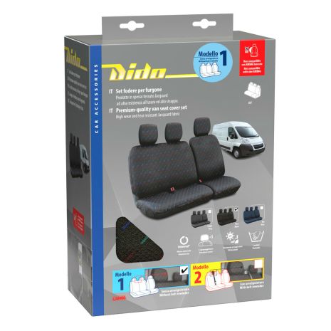 Καλύμματα Καθισμάτων Dido-1,  χωρίς επανατυλικτήρα ζώνης - Μαύρο Auto Moto Tyres 