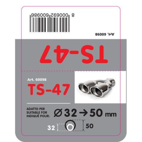 ΑΚΡΟ ΕΞΑΤΜΙΣΗΣ TS-47 Φ 32-50 - ΔΙΠΛΗ ΑΠΟΛΗΞΗ Auto Moto Tyres 