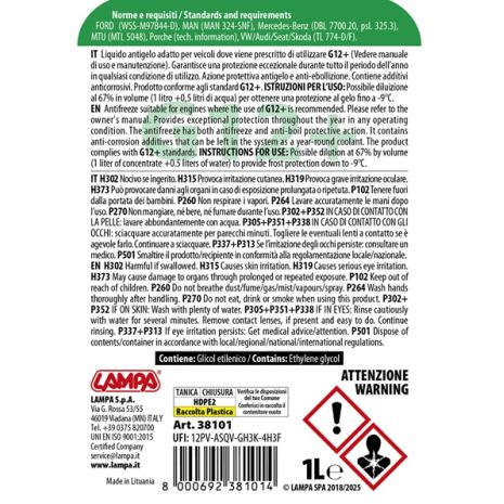 ΑΝΤΙΨΥΚΤΙΚΟ SUPERIOR-GREEN -20°C 1000ml BIOTECHNOLOGY (ΠΑΡΑΦΛΟΥ) Auto Moto Tyres 