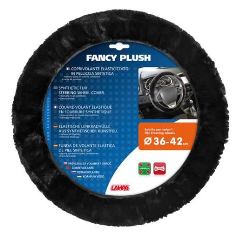 ΚΑΛΥΜΜΑ ΤΙΜΟΝΙΟΥ FANCY PLUSH 36-42 ΜΑΥΡΟ ΓΟΥΝΙΝΟ /ΧΝΟΥΔΩΤΟ Auto Moto Tyres 