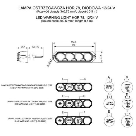 ΦΩΣ ΠΡΟΕΙΔΟΠΟΙΗΣΗΣ 12/24V HOR78 6W 4LED 143x35mm ΠΟΡΤΟΚΑΛΙ Auto Moto Tyres 
