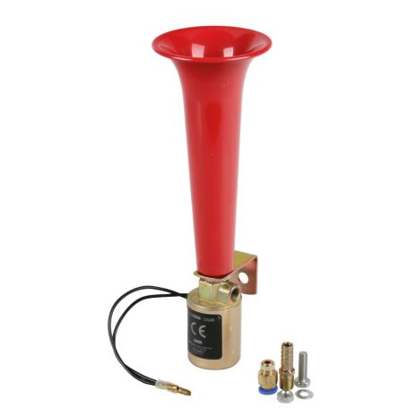 ΚΟΡΝΑ ΗΛΕΚΤΡΟΠΝΕΥΜΑΤΙΚΗ ΜΟΝΗ 12>36V 110db "TURKISH SOUND" ΚΟΚΚΙΝΗ 230mm LAMPA - 1 TEM. Auto Moto Tyres 