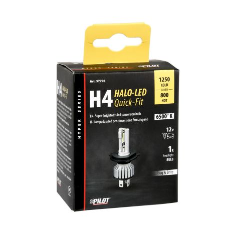 ΛΑΜΠΑ LED H4 12V P43t 15W 1250/800lm 6.500k HALO LED QUICK-FIT HYPER SERIES LAMPA - 1 ΤΕΜ Auto Moto Tyres 
