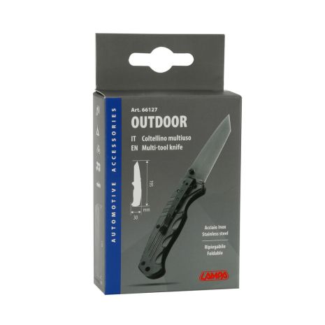 ΣΟΥΓΙΑΣ / ΜΑΧΑΙΡΙ ΤΣΕΠΗΣ / ΠΟΛΥΕΡΓΑΛΕΙΟ OUTDOOR INOX ΜΕ ΚΛΙΠ ΓΙΑ ΖΩΝΗ 18x15x23cm ΣΕ ΣΤΑΝΤ LAMPA - 18 ΤΕΜ. Auto Moto Tyres 