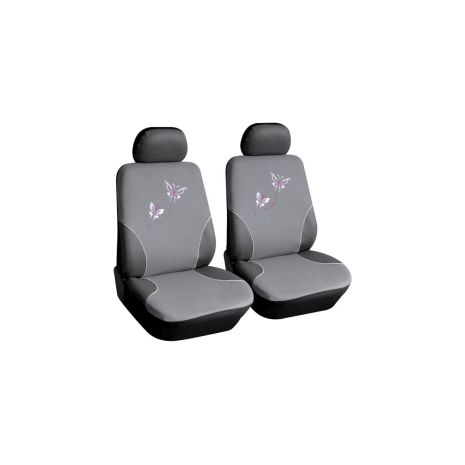 ΚΑΛΥΜΜΑΤΑ ΚΑΘΙΣΜΑΤΩΝ BUTTERFLY ΓΚΡΙ ΜΕ ΡΟΖ ΠΕΤΑΛΟΥΔΕΣ 2ΤΕΜ. Auto Moto Tyres 