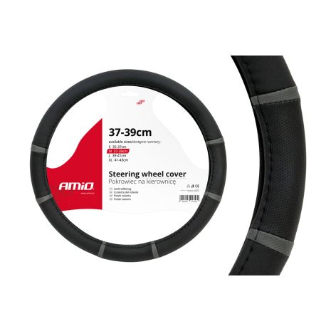 ΚΑΛΥΜΜΑ ΤΙΜΟΝΙΟΥ 37/39CM SWC-06 ΜΑΥΡΟ/ΓΚΡΙ AMIO - 1 ΤΕΜ. Auto Moto Tyres 