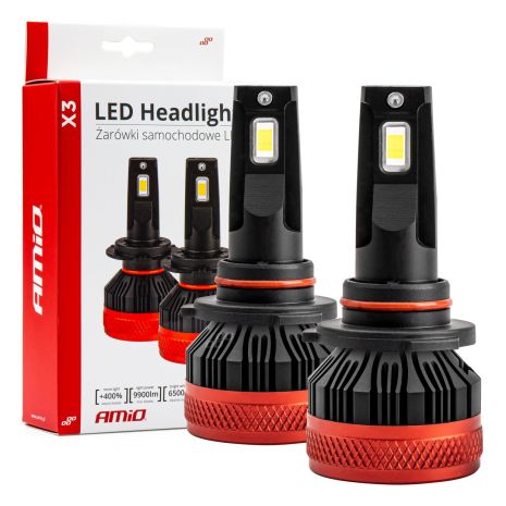 ΛΑΜΠΕΣ LED CAN-BUS HΒ4 9006 9>16V 90W 6.500K 9900lm (ΜΕ ΑΝΕΜΙΣΤΗΡΑΚΙ) X3 SERIES AMIO - 2 Τεμ. Auto Moto Tyres 
