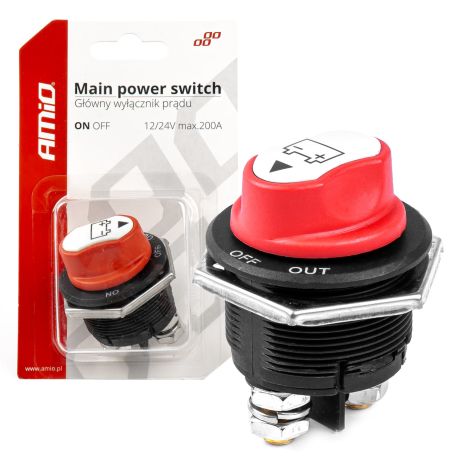 ΔΙΑΚΟΠΤΗΣ POWER-OFF ΓΕΝΙΚΟΥ ΡΕΥΜΑΤΟΣ ΜΠΑΤΑΡΙΑΣ 12>32V max200A preak1000A 3 ΛΕΙΤΟΥΡΓΙΩΝ ΑΜΙΟ - 1 ΤΕΜ. Auto Moto Tyres 