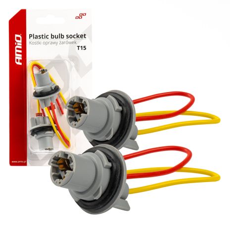 ΦΙΣΑ 12/24V ΓΙΑ ΛΑΜΠΕΣ T15/W5W/W16W  ME ΚΑΛΩΔΙΟ ΑΜΙΟ - 2 ΤΕΜ. Auto Moto Tyres 