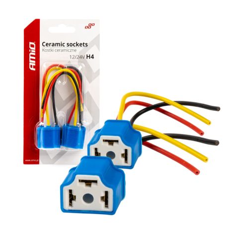 ΦΙΣΕΣ ΚΕΡΑΜΙΚΕΣ ΓΙΑ H4 ΛΑΜΠΕΣ ΑΛΟΓΟΝΟΥ ΜΕ ΚΑΛΩΔΙΟ  ΑMiO - 2 TEM. Auto Moto Tyres 