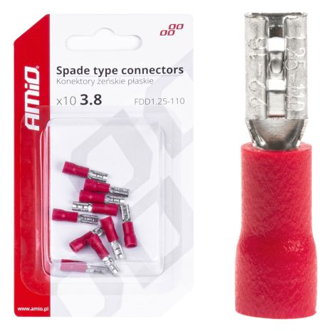 ΦΙΣΑΚΙΑ ΘΗΛΥΚΑ ΚΟΚΚΙΝΑ FDD1 1,25-110 /10A/ 3,8mm ΑΜΟ - 10 ΤΕΜ. Auto Moto Tyres 