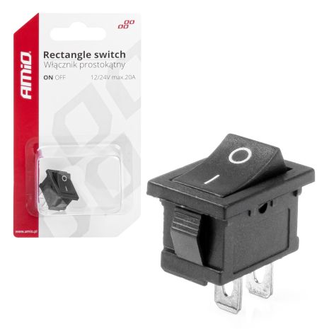 ΔΙΑΚΟΠΤΗΣ ON/OFF 3 ΕΠΑΦΩΝ 12V 20A 12mm x 19mm ΜΑΥΡΟΣ  ΑΜΙΟ - 1 ΤΕΜ. Auto Moto Tyres 