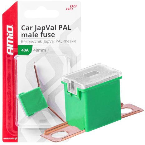 ΑΣΦΑΛΕΙΑ JapVal PAL ΑΡΣΕΝΙΚΗ 48mm 40A ΣΕ ΠΡΑΣΙΝΟ ΧΡΩΜΑ AMIO - 1 Τεμ. Auto Moto Tyres 