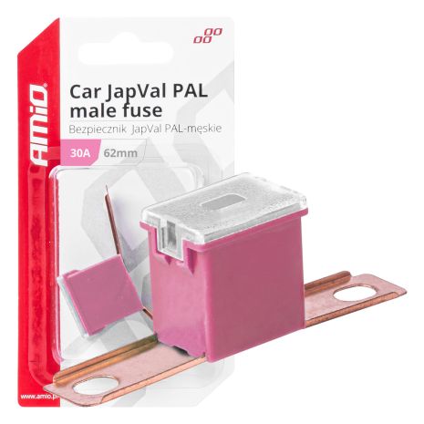 ΑΣΦΑΛΕΙΑ JapVal PAL ΑΡΣΕΝΙΚΗ 62mm 30A ΣΕ ΡΟΖ ΧΡΩΜΑ AMIO - 1 Τεμ. Auto Moto Tyres 