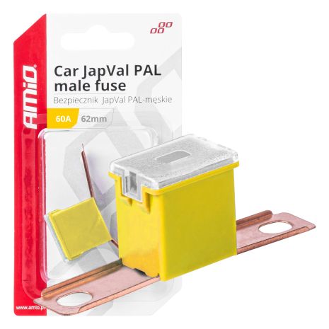 ΑΣΦΑΛΕΙΑ JapVal PAL ΑΡΣΕΝΙΚΗ 62mm 60A ΣΕ ΚΙΤΡΙΝΟ ΧΡΩΜΑ AMIO - 1 Τεμ. Auto Moto Tyres 