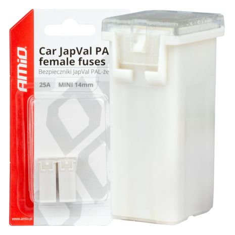ΑΣΦΑΛΕΙΕΣ JapVal PAL ΜΙΝΙ 14mm ΘΗΛΥΚΕΣ 25A ΣΕ ΛΕΥΚΟ ΧΡΩΜΑ AMIO - 2 Τεμ. Auto Moto Tyres 
