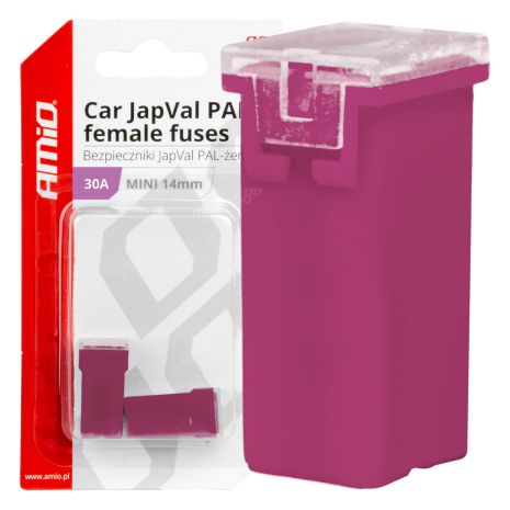 ΑΣΦΑΛΕΙΕΣ JapVal PAL ΜΙΝΙ 14mm ΘΗΛΥΚΕΣ 30A ΣΕ ΜΩΒ ΧΡΩΜΑ AMIO - 2 Τεμ. Auto Moto Tyres 