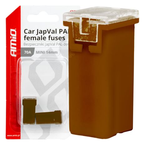 ΑΣΦΑΛΕΙΕΣ JapVal PAL ΜΙΝΙ 14mm ΘΗΛΥΚΕΣ 70A ΣΕ ΚΑΦΕ ΧΡΩΜΑ AMIO - 2 Τεμ. Auto Moto Tyres 