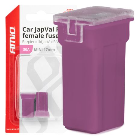 ΑΣΦΑΛΕΙΕΣ JapVal PAL ΜΙΝΙ 17mm ΘΗΛΥΚΕΣ 30A ΣΕ ΜΩΒ ΧΡΩΜΑ AMIO - 2 Τεμ. Auto Moto Tyres 