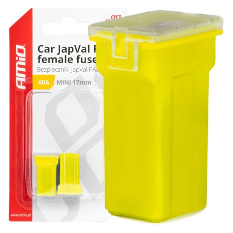ΑΣΦΑΛΕΙΕΣ JapVal PAL ΜΙΝΙ 17mm ΘΗΛΥΚΕΣ 60A ΣΕ ΚΙΤΡΙΝΟ ΧΡΩΜΑ AMIO - 2 Τεμ. Auto Moto Tyres 