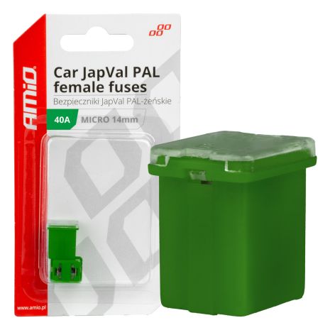 ΑΣΦΑΛΕΙΕΣ JapVal PAL ΜICRO 14mm ΘΗΛΥΚΕΣ 40A ΣΕ ΠΡΑΣΙΝΟ ΧΡΩΜΑ AMIO - 2 Τεμ. Auto Moto Tyres 