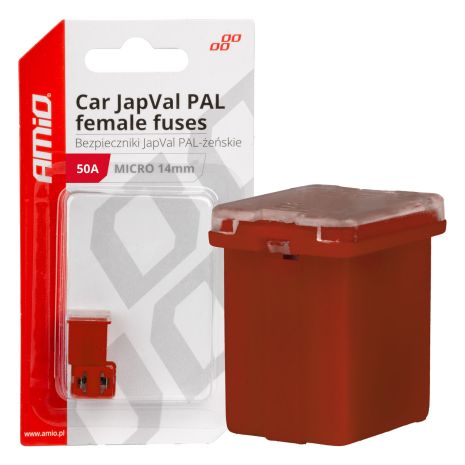 ΑΣΦΑΛΕΙΕΣ JapVal PAL ΜICRO 14mm ΘΗΛΥΚΕΣ 50A ΣΕ ΚΟΚΚΙΝΟ ΧΡΩΜΑ AMIO - 2 Τεμ. Auto Moto Tyres 